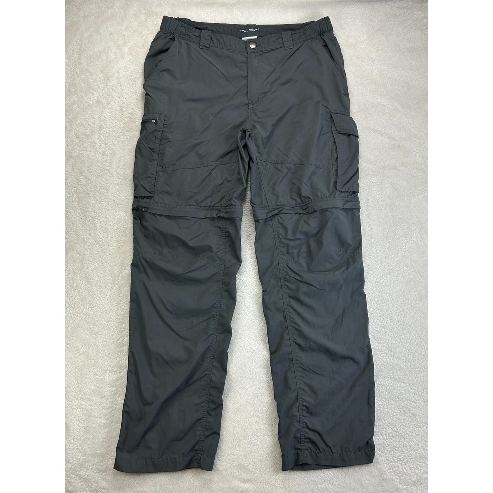 Columbia Ridge Convertible Pants Mens 38x34 Gray Regular Fit Hiking Outdoor
